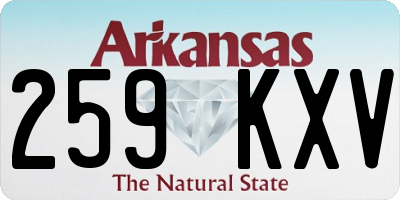 AR license plate 259KXV
