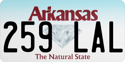 AR license plate 259LAL
