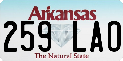 AR license plate 259LAO