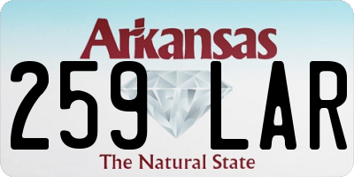 AR license plate 259LAR