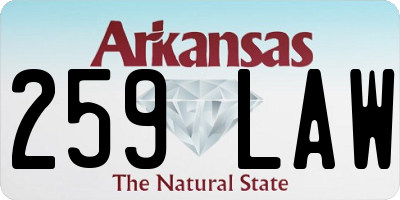 AR license plate 259LAW