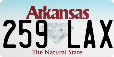 AR license plate 259LAX