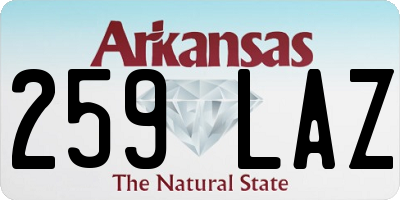 AR license plate 259LAZ