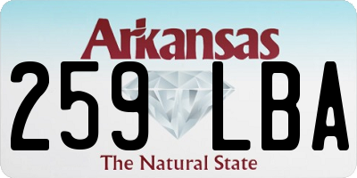 AR license plate 259LBA
