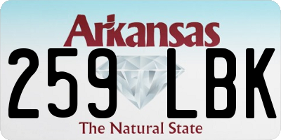 AR license plate 259LBK
