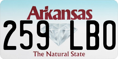 AR license plate 259LBO