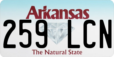 AR license plate 259LCN