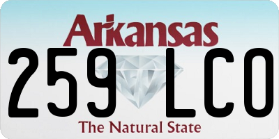 AR license plate 259LCO