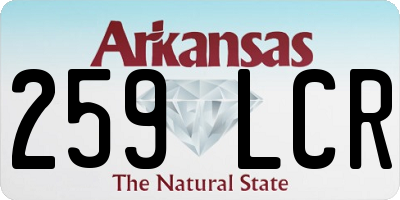 AR license plate 259LCR
