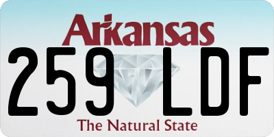 AR license plate 259LDF