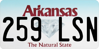 AR license plate 259LSN