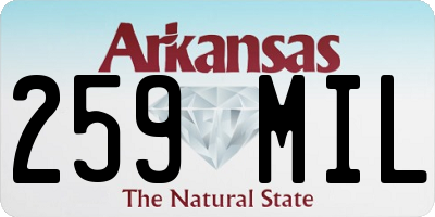 AR license plate 259MIL