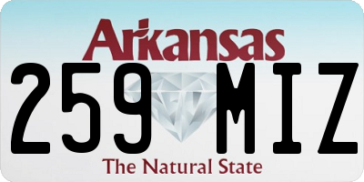 AR license plate 259MIZ