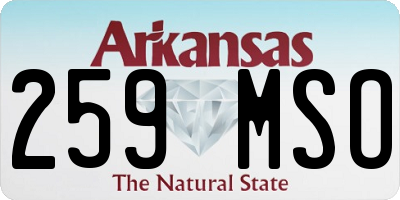 AR license plate 259MSO
