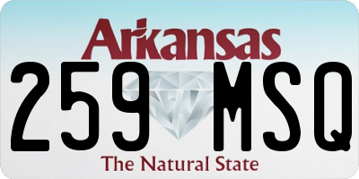 AR license plate 259MSQ