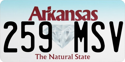 AR license plate 259MSV