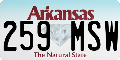 AR license plate 259MSW