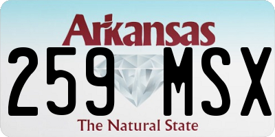 AR license plate 259MSX