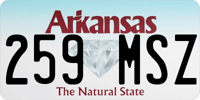 AR license plate 259MSZ