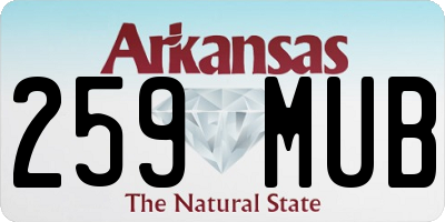 AR license plate 259MUB