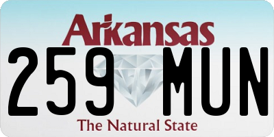 AR license plate 259MUN