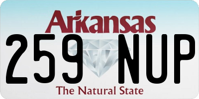 AR license plate 259NUP