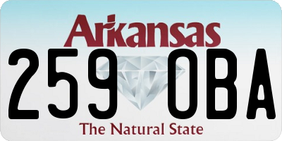 AR license plate 259OBA