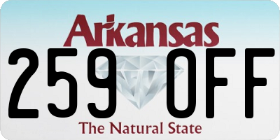 AR license plate 259OFF