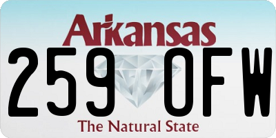 AR license plate 259OFW