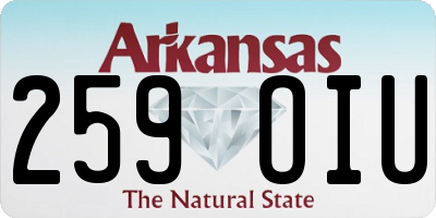 AR license plate 259OIU