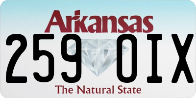 AR license plate 259OIX