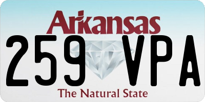 AR license plate 259VPA