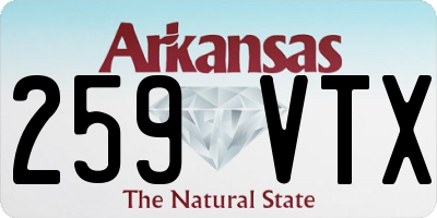 AR license plate 259VTX