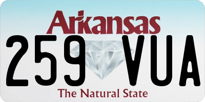 AR license plate 259VUA