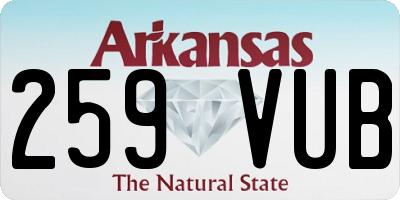 AR license plate 259VUB
