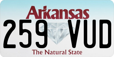 AR license plate 259VUD