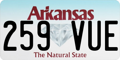 AR license plate 259VUE