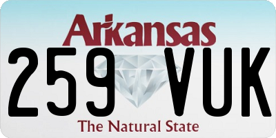 AR license plate 259VUK