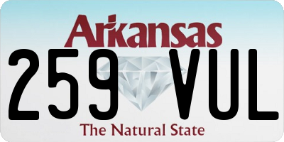 AR license plate 259VUL