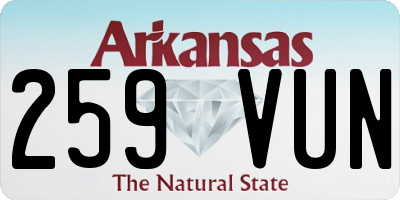 AR license plate 259VUN