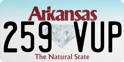 AR license plate 259VUP