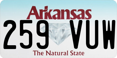 AR license plate 259VUW