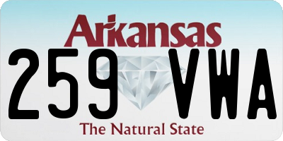 AR license plate 259VWA
