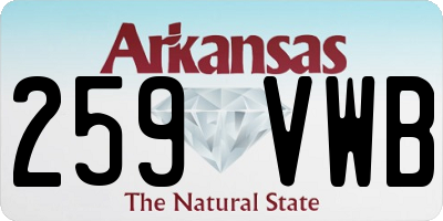 AR license plate 259VWB