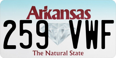 AR license plate 259VWF