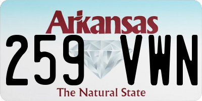 AR license plate 259VWN