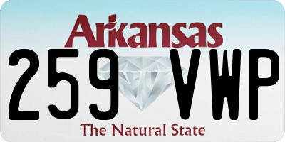 AR license plate 259VWP