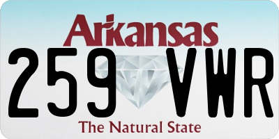 AR license plate 259VWR