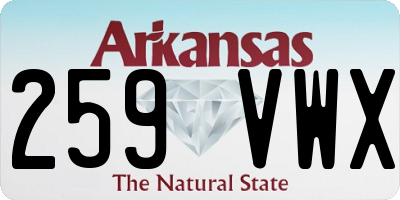 AR license plate 259VWX