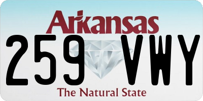 AR license plate 259VWY